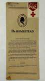 1948 Original Dinner Menu THE HOMESTEAD Restaurant