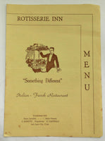 1946 Full Size Menu ROTISSERIE INN Restaurant Italian French Salt Lake City Utah