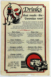 1992 Vintage Drink Menu Card THE HIDEOUT Restaurant Couderay Wisconsin Al Capone