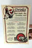 1992 Vintage Drink Menu Card THE HIDEOUT Restaurant Couderay Wisconsin Al Capone