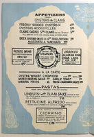 1980's Vintage DINNER Menu OYSTER WHARF Restaurant San Pedro Marina CA