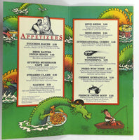 Vintage Mystery Location Menu MCBRIDE'S Libations Loch Ness Monster Favorites