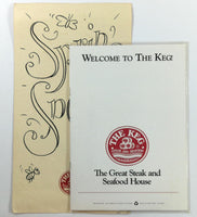 Original Vintage Laminated Menu THE KEG Steak & Seafood House Canada & USA