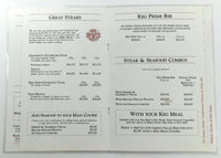 Original Vintage Laminated Menu THE KEG Steak & Seafood House Canada & USA