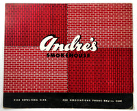 1950's Vintage Menu Lot ANDRE'S SMOKEHOUSE Restaurant Van Nuys California