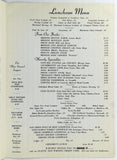 1950's Vintage Lunch & Wine Menu WAVERLY INN Restaurant Cheshire Connecticut