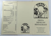 Vintage Laminated Menu FIESTA MEXICAN RESTAURANT South Yarra Australia