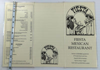 Vintage Laminated Menu FIESTA MEXICAN RESTAURANT South Yarra Australia