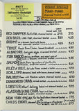 1970's Vintage Menu WALT'S WHARF Seafood Restaurant Seal Beach California