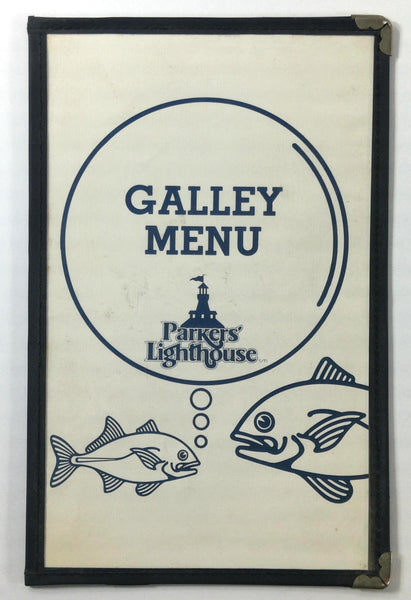 1980's Vintage GALLEY Menu PARKER'S LIGHTHOUSE Restaurant Long Beach California