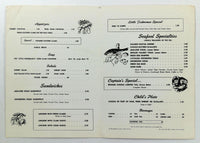 1960's Original Vintage Menu LITTLE FISHERMAN Berth 73 San Pedro California