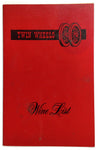 1982 Original WINE LIST Menu TWIN WHEELS RESTAURANT Long Beach California