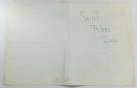 1983 Original TEMPORARY Menu SAINT PETERS INN VILLAGE St. Peters Pennsylvania