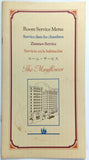 1980 Original ROOM SERVICE Menu THE MAYFLOWER HOTEL Washington DC