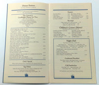 1980 Original ROOM SERVICE Menu THE MAYFLOWER HOTEL Washington DC