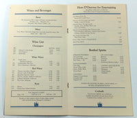 1980 Original ROOM SERVICE Menu THE MAYFLOWER HOTEL Washington DC