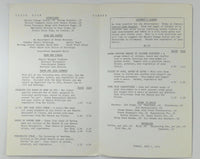 1970 Menu MICHIGAN STATE UNIVERSITY Kellogg Center STATE ROOM East Lansing