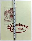 1986 Original Menu STRAWBERRY HILL Restaurant Lancaster Cabbage Hill PA Kerek