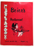 1960's Original LARGE Menu BEIER'S RESTAURANT Merrick Road Freeport New York