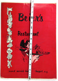 1960's Original LARGE Menu BEIER'S RESTAURANT Merrick Road Freeport New York