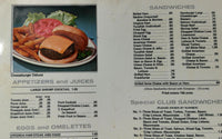 1960's Original LARGE Menu BEIER'S RESTAURANT Merrick Road Freeport New York