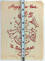 1945 WWII War OPA Ration NEW YEAR Menu THE PALACE HOTEL San Francisco California