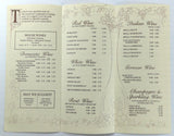 1980's Original WINE LIST Menu EDMUND'S SHOWCASE Restaurant Garden City New York