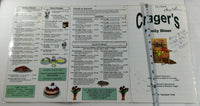 2004 Menu CRAGER'S Family Diner Restaurant Sarasota Florida