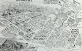 1960's Historic PUEBLO DE LOS ANGELES Olvera St Travelogue Slim Barnard Ford Map