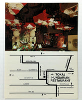 1970's Menu TOKAJ INN Hungarian Restaurant Menlo Park California