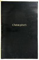 1980 Signed Large Menu CHRISTOPHER'S Restaurant Pittsburgh Pennsylvania