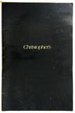 1980 Signed Large Menu CHRISTOPHER'S Restaurant Pittsburgh Pennsylvania