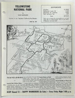 1960's YELLOWSTONE NATIONAL PARK Old Faithful Inn Mammoth Hot Springs Ford Map