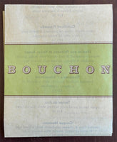 2002 BOUCHON BISTRO Restaurant Menu Yountville California Thomas Keller Napa