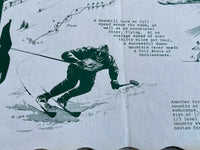 1962 SKIING Restaurant Placemat Cross-Country Downhill Looping Jumping Slalom