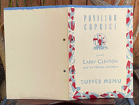 1940 Menu NETHERLAND PLAZA PAVILLON CAPRICE Larry Clinton Orchestra Cincinnati