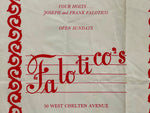 Vintage Placemat FALOTICO'S Restaurant Joseph & Frank Falotico Germantown PA