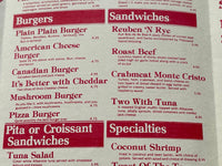 1980's THE WATERFRONT Restaurant Menu Somers Point New Jersey