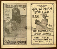 1916 Helen Ware in THE GARDEN OF ALLAH Rare Silent Film Movie Theatre Herald