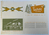 1971 Placemat TEYSON'S CAFETERIA Restaurant Mackinaw City Michigan Free Museum
