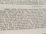 1968 Restaurant Review THE MANDARIN Swiss Louis AU RELAIS San Francisco Sonoma