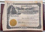 $100 WESTERN AUTO BODY AND MFG. CO Vintage Old Stock Certificate BLANK UNUSED CA