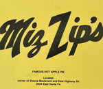 1970's Original MIZ ZIP'S Laminated Restaurant Menu Flagstaff Arizona Zipburger