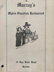 1930's Original Menu MURRAY'S MYLES STANDISH RESTAURANT Boston Massachusetts