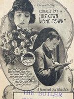 1918 CHARLES RAY in HIS OWN HOME TOWN Rare Silent Film Movie Theatre Herald