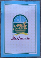 THE GREENERY Vintage Restaurant Menu Laminated Cover