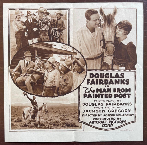1917 DOUGLAS FAIRBANKS in THE MAN FROM PAINTED POST Rare Silent Film Herald