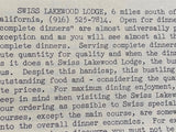 1968 Reviews Lake Tahoe & Carmel Swiss Lakewood Lodge North Shore Club River Ran
