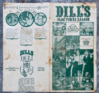 1980's DILL'S OLDE TOWNE SALOON Menu Traverse City MI Golden Garter Review