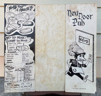 70s 80s Original Menu NEXT DOOR PUB & PIZZERIA Restaurant Lake Geneva Wisconsin